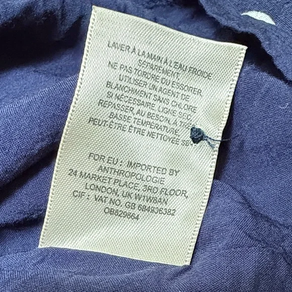 Anthropologie Navy and White Polka Dot Midi Dress - Picture 10 of 13